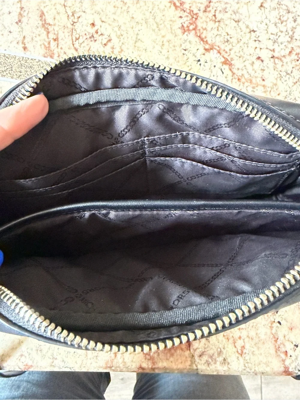 Michael Kors Black and Gray MK Signature Crossbody Bag